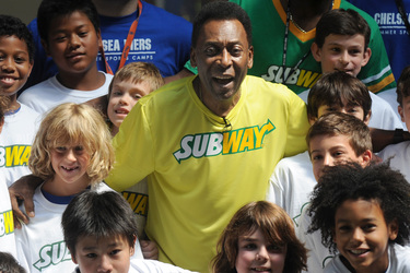 Pele bei Subway, New York