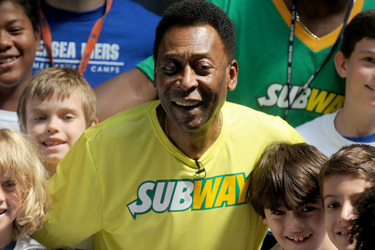 Pele bei Subway, New York