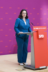 Pressekonferenz mit Andrea Nahles, Berlin
Pressekonferenz mit Andrea Nahles, Berlin