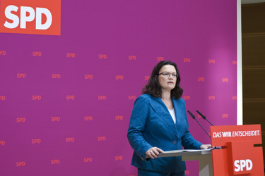 Pressekonferenz mit Andrea Nahles, Berlin
Pressekonferenz mit Andrea Nahles, Berlin