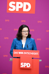 Pressekonferenz mit Andrea Nahles, Berlin
Pressekonferenz mit Andrea Nahles, Berlin