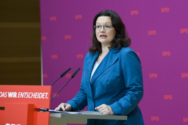 Pressekonferenz mit Andrea Nahles, Berlin
Pressekonferenz mit Andrea Nahles, Berlin
