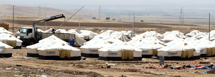 Syrische Bürgerkriegsflüchtlinge in Arbat, Irak