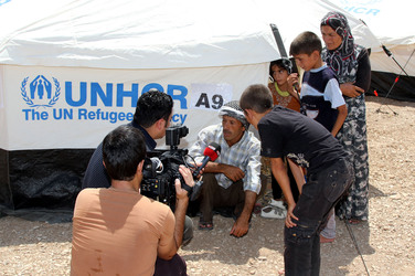 Syrische Bürgerkriegsflüchtlinge in Arbat, Irak