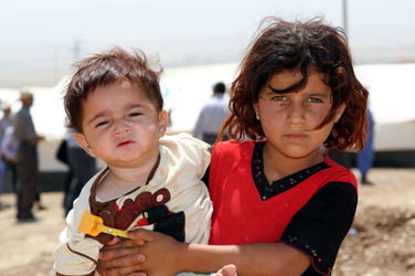 Syrische Bürgerkriegsflüchtlinge in Arbat, Irak