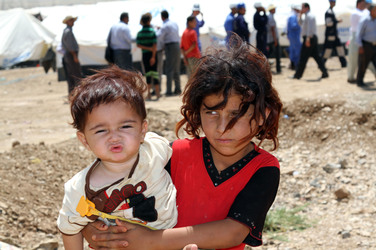 Syrische Bürgerkriegsflüchtlinge in Arbat, Irak
