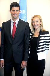 Novak Djokovic im UN-Hauptquartier, New York