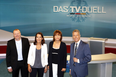 Vorbesichtigung des TV-Duell-Studios, Berlin