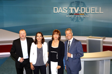 Vorbesichtigung des TV-Duell-Studios, Berlin