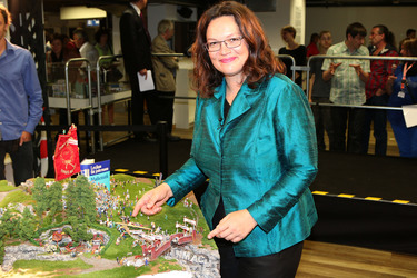 Andrea Nahles im Miniatur Wunderland, Berlin
