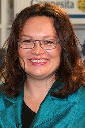Andrea Nahles im Miniatur Wunderland, Berlin
