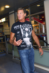 Ankunft von David Hasselhoff am Flughafen Tegel, Berlin