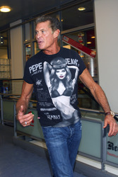 Ankunft von David Hasselhoff am Flughafen Tegel, Berlin