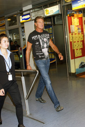 Ankunft von David Hasselhoff am Flughafen Tegel, Berlin