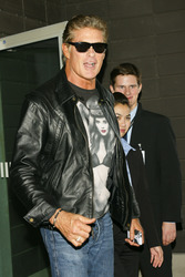 Ankunft von David Hasselhoff am Flughafen Tegel, Berlin
