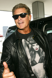 Ankunft von David Hasselhoff am Flughafen Tegel, Berlin