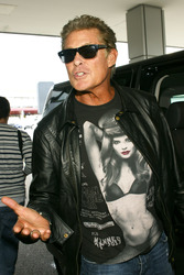 Ankunft von David Hasselhoff am Flughafen Tegel, Berlin
