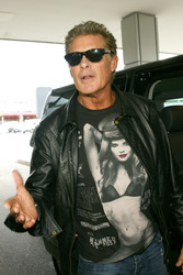 Ankunft von David Hasselhoff am Flughafen Tegel, Berlin