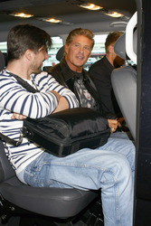 Ankunft von David Hasselhoff am Flughafen Tegel, Berlin