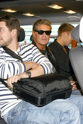 Ankunft von David Hasselhoff am Flughafen Tegel, Berlin