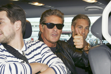 Ankunft von David Hasselhoff am Flughafen Tegel, Berlin