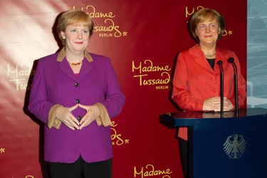 Enthüllung der Wachsfigur von Angela Merkel, Berlin