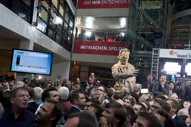 SPD Wahlabend zur Bundestagswahl im Willy-Brandt-Haus, Berlin