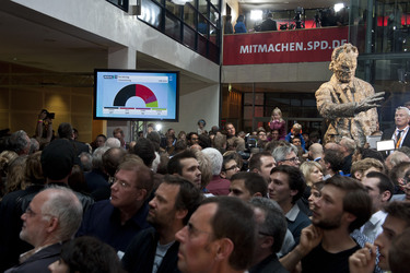 SPD Wahlabend zur Bundestagswahl im Willy-Brandt-Haus, Berlin