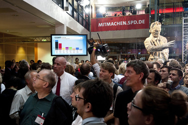 SPD Wahlabend zur Bundestagswahl im Willy-Brandt-Haus, Berlin