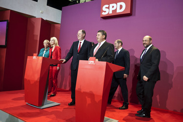 SPD Wahlabend zur Bundestagswahl im Willy-Brandt-Haus, Berlin