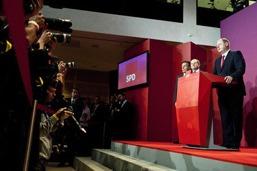 SPD Wahlabend zur Bundestagswahl im Willy-Brandt-Haus, Berlin
