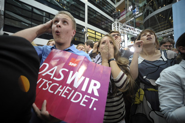 SPD Wahlabend zur Bundestagswahl im Willy-Brandt-Haus, Berlin