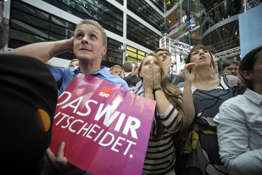 SPD Wahlabend zur Bundestagswahl im Willy-Brandt-Haus, Berlin