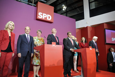 SPD Wahlabend zur Bundestagswahl im Willy-Brandt-Haus, Berlin
