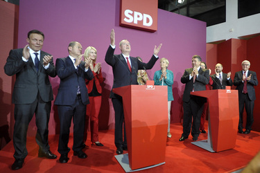 SPD Wahlabend zur Bundestagswahl im Willy-Brandt-Haus, Berlin