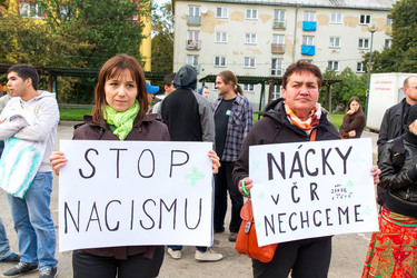 Gegendemonstration zum Aufmarsch der Neonazis in Ostrava, Tschechien