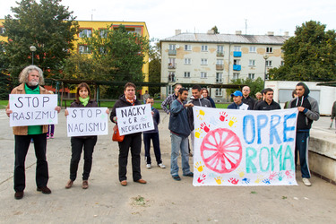 Gegendemonstration zum Aufmarsch der Neonazis in Ostrava, Tschechien