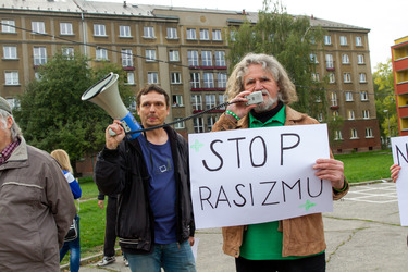 Gegendemonstration zum Aufmarsch der Neonazis in Ostrava, Tschechien