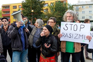 Gegendemonstration zum Aufmarsch der Neonazis in Ostrava, Tschechien