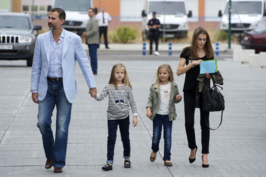 Die spanische königliche Familie besucht König Juan Carlos im Krankenhaus, Pozuelo de Alarcon