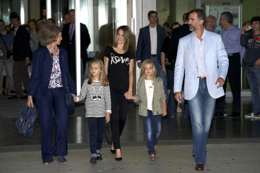Die spanische königliche Familie besucht König Juan Carlos im Krankenhaus, Pozuelo de Alarcon