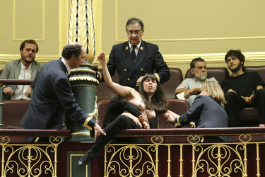 Femen Protest im spanischen Kongress, Madrid