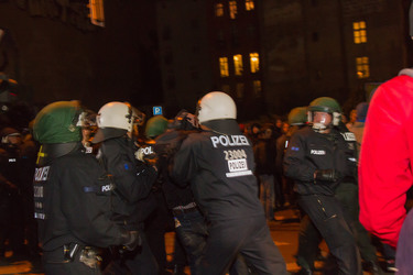 Demonstration gegen europäische Asylbewerbergesetze in Kreuzberg, Berlin
