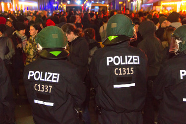 Demonstration gegen europäische Asylbewerbergesetze in Kreuzberg, Berlin