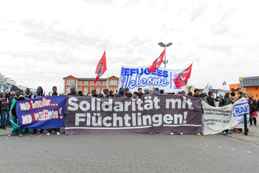 Demonstration 'Welcome Refugees - Solidarität mit Flüchtlingen', Rostock