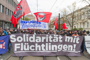 Demonstration 'Welcome Refugees - Solidarität mit Flüchtlingen', Rostock