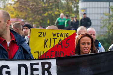 Demonstration rechter Gruppen in Marzahn-Hellersdorf, Berlin
