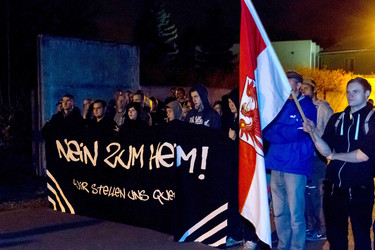 Demonstration von Neonazis, Pätz bei Bestensee