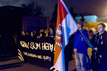 Demonstration von Neonazis, Pätz bei Bestensee