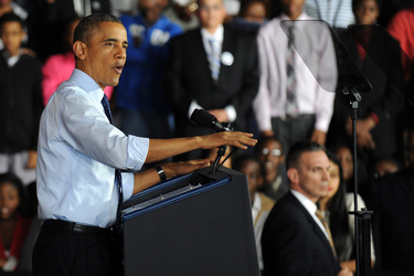 Präsident Obama besucht die Pathways in Technology Early College High School, New York